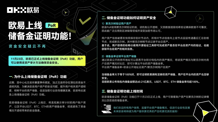 资金安全疑云不再,欧曷app上线储备金证明功能!